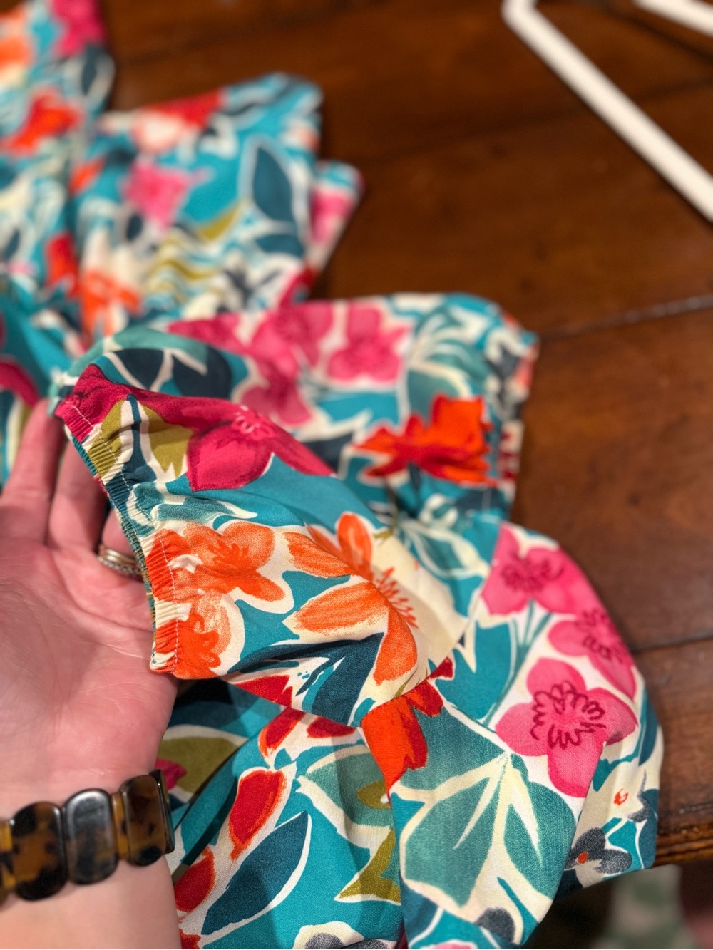 Teal Floral Puff-Sleeve Maxi Dress - Picture 7 of 11